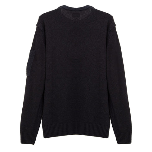 C.P. Company Fleece Knit Jumper Black 999 15CMKN197A Degli Uberti